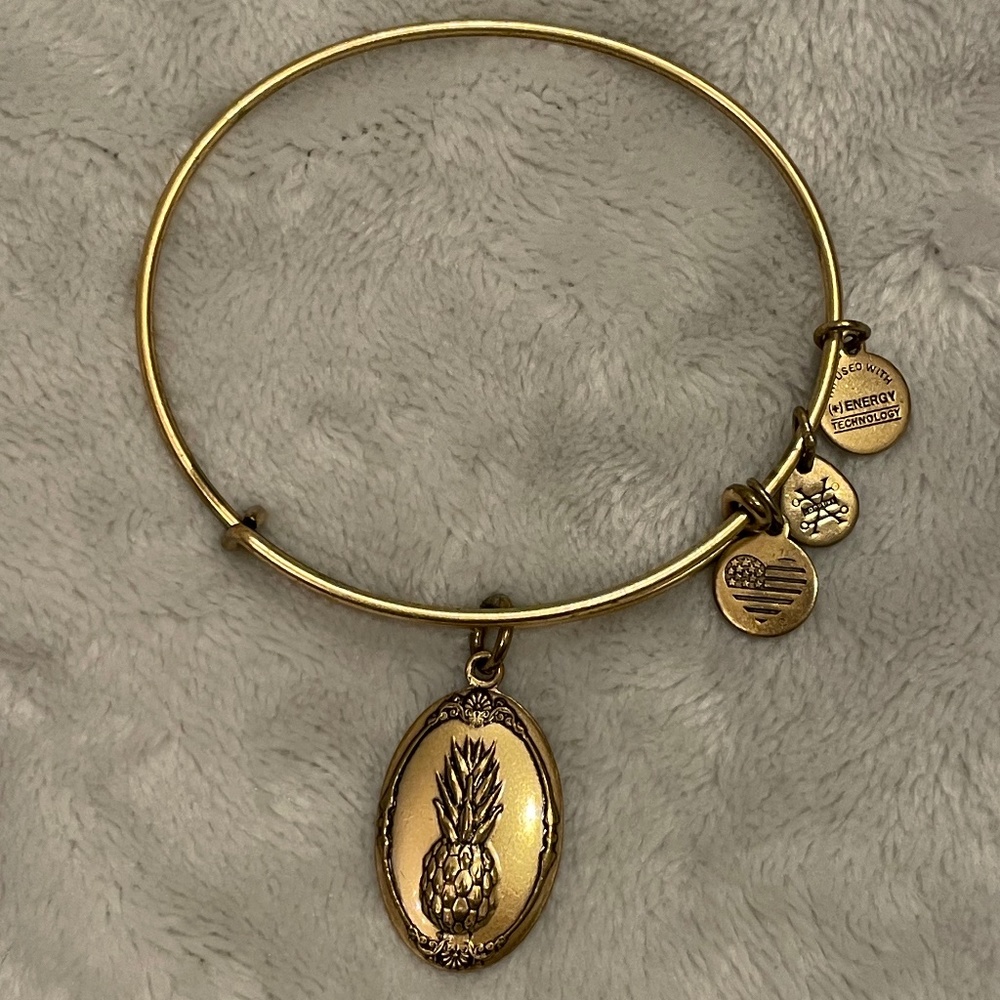 Alex and Ani Gold Pineapple Charm Bracelet
